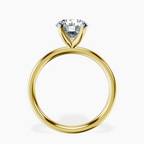 9ct Yellow Gold Four Prong Solitaire 2mm Lab Diamond Ring side right image one