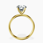 14kt Yellow Gold Four Prong Solitaire 2mm Lab Diamond Ring side right image one