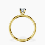 10kt Yellow Gold Four Prong Solitaire 2mm Lab Diamond Ring side right image one