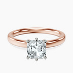 18kt Rose Gold Six Prong Solitaire 2mm Lab Diamond Ring front image