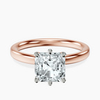 9ct Rose Gold Six Prong Solitaire 2mm Lab Diamond Ring front image