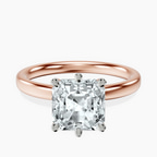 18kt Rose Gold Six Prong Solitaire 2mm Lab Diamond Ring front image