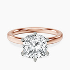 10kt Rose Gold Six Prong Solitaire 2mm Lab Diamond Ring front image