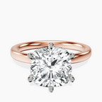 18kt Rose Gold Six Prong Solitaire 2mm Lab Diamond Ring front image