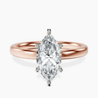 18kt Rose Gold Six Prong Solitaire 2mm Lab Diamond Ring front image