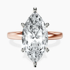 14kt Rose Gold Six Prong Solitaire 2mm Lab Diamond Ring front image