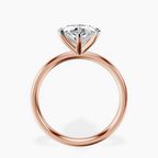 14kt Rose Gold Six Prong Solitaire 2mm Lab Diamond Ring side right image one