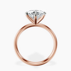 18kt Rose Gold Six Prong Solitaire 2mm Lab Diamond Ring side right image one