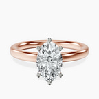 10kt Rose Gold Six Prong Solitaire 2mm Lab Diamond Ring front image