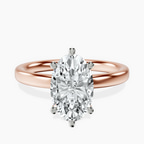 9ct Rose Gold Six Prong Solitaire 2mm Lab Diamond Ring front image