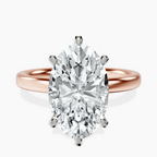 10kt Rose Gold Six Prong Solitaire 2mm Lab Diamond Ring front image