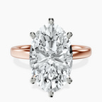 14kt Rose Gold Six Prong Solitaire 2mm Lab Diamond Ring front image