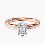 10kt Rose Gold Six Prong Solitaire 2mm Lab Diamond Ring front image