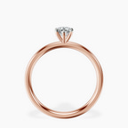 10kt Rose Gold Six Prong Solitaire 2mm Lab Diamond Ring side right image one