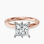 9ct Rose Gold Six Prong Solitaire 2mm Lab Diamond Ring front image