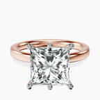 10kt Rose Gold Six Prong Solitaire 2mm Lab Diamond Ring front image