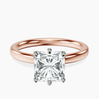 9ct Rose Gold Six Prong Solitaire 2mm Lab Diamond Ring front image