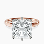 14kt Rose Gold Six Prong Solitaire 2mm Lab Diamond Ring front image