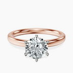 10kt Rose Gold Six Prong Solitaire 2mm Lab Diamond Ring front image