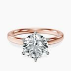 9ct Rose Gold Six Prong Solitaire 2mm Lab Diamond Ring front image