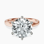 10kt Rose Gold Six Prong Solitaire 2mm Lab Diamond Ring front image