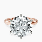 18kt Rose Gold Six Prong Solitaire 2mm Lab Diamond Ring front image