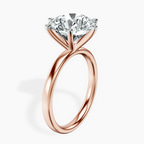 18kt Rose Gold Six Prong Solitaire 2mm Lab Diamond Ring standing product image one