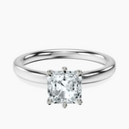 18kt White Gold Six Prong Solitaire 2mm Lab Diamond Ring front image