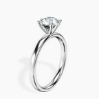 18kt White Gold Six Prong Solitaire 2mm Lab Diamond Ring standing product image one