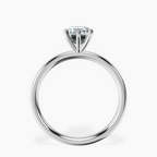 18kt White Gold Six Prong Solitaire 2mm Lab Diamond Ring side right image one