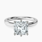 14kt White Gold Six Prong Solitaire 2mm Lab Diamond Ring front image