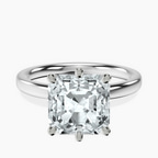 14kt White Gold Six Prong Solitaire 2mm Lab Diamond Ring front image