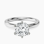 9ct White Gold Six Prong Solitaire 2mm Lab Diamond Ring front image