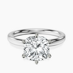 Platinum Six Prong Solitaire 2mm Lab Diamond Ring front image