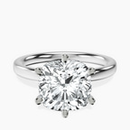 14kt White Gold Six Prong Solitaire 2mm Lab Diamond Ring front image