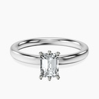 18kt White Gold Six Prong Solitaire 2mm Lab Diamond Ring front image