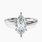 18kt White Gold Six Prong Solitaire 2mm Lab Diamond Ring front image