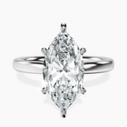 14kt White Gold Six Prong Solitaire 2mm Lab Diamond Ring front image