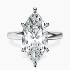 18kt White Gold Six Prong Solitaire 2mm Lab Diamond Ring front image