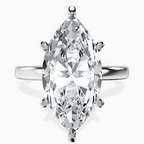 14kt White Gold Six Prong Solitaire 2mm Lab Diamond Ring front image