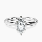 10kt White Gold Six Prong Solitaire 2mm Lab Diamond Ring front image