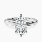 18ct White Gold Six Prong Solitaire 2mm Lab Diamond Ring front image
