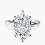 18kt White Gold Six Prong Solitaire 2mm Lab Diamond Ring front image