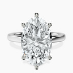 14kt White Gold Six Prong Solitaire 2mm Lab Diamond Ring front image