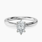 18kt White Gold Six Prong Solitaire 2mm Lab Diamond Ring front image