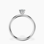 18kt White Gold Six Prong Solitaire 2mm Lab Diamond Ring side right image one