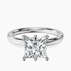 Platinum Six Prong Solitaire 2mm Lab Diamond Ring front image