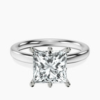 14kt White Gold Six Prong Solitaire 2mm Lab Diamond Ring front image