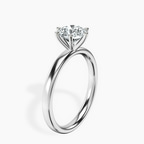 18kt White Gold Six Prong Solitaire 2mm Lab Diamond Ring standing product image one