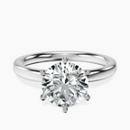 9ct White Gold Six Prong Solitaire 2mm Lab Diamond Ring front image